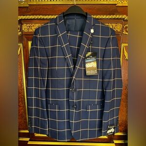 Nick Graham "The New York Cut" 2-Piece Suit - Navy Windowpane